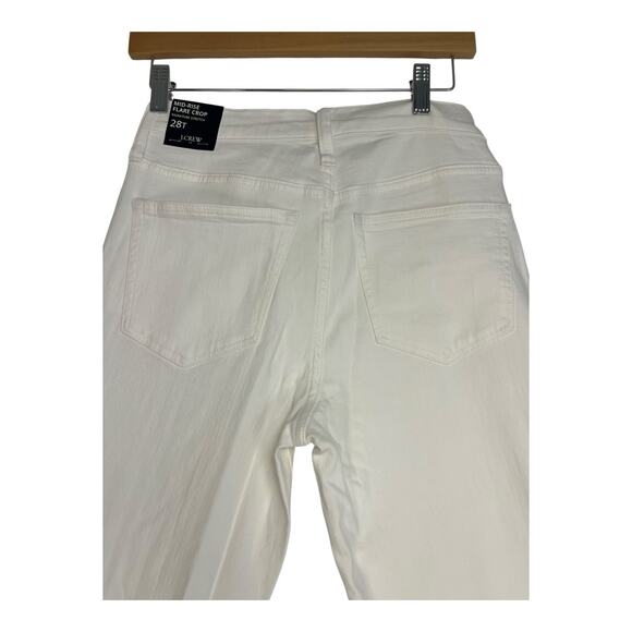 NWT Madewell Mid Rise Flare Crop Jeans Women's Size 28T White Denim - Picture 4 of 11